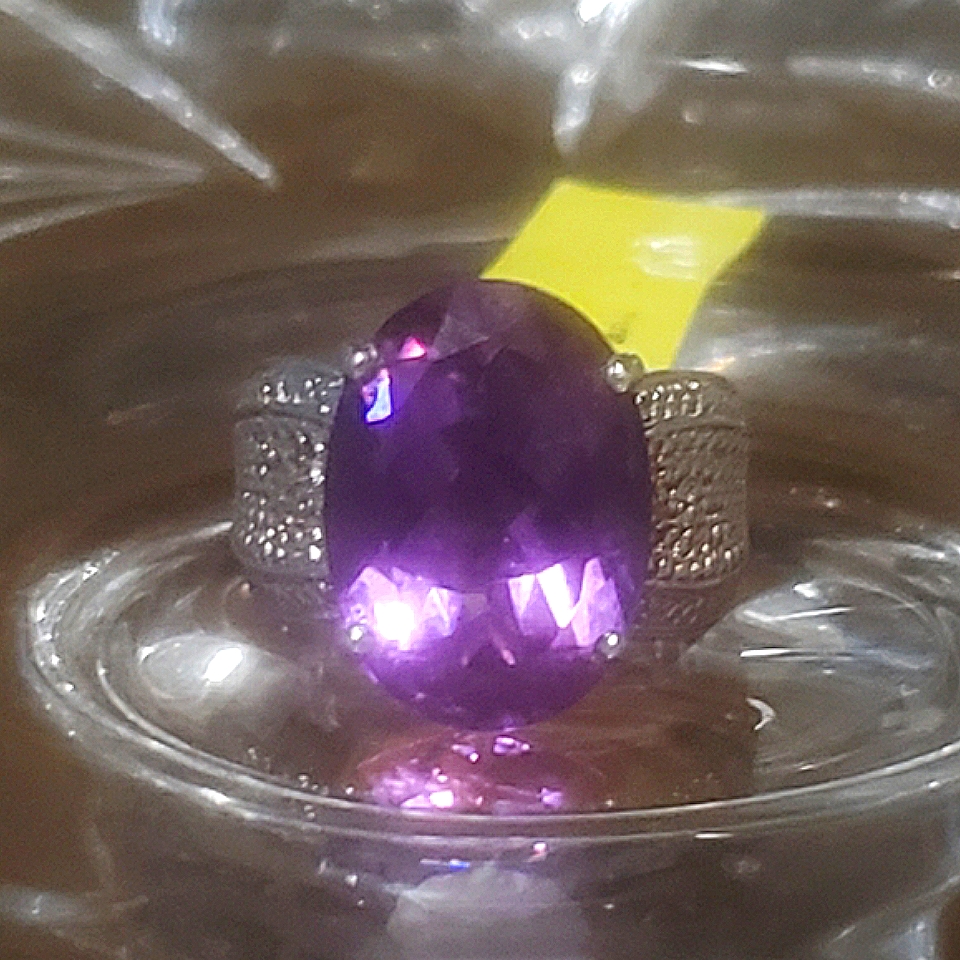 New Sterling Silver Purple Blue Color Changing Qvc Ring With Tag Sz 7 9g
